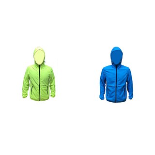 DIBO-男生 SOFO 運動風衣外套 親膚極輕薄 抗UV機能 防風 可收納成小包 有大尺碼-天藍.螢光綠