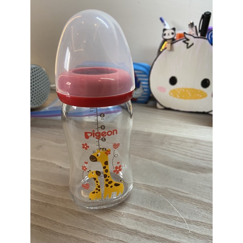 二手貝親寬口長頸鹿版玻璃奶瓶🍼160ml