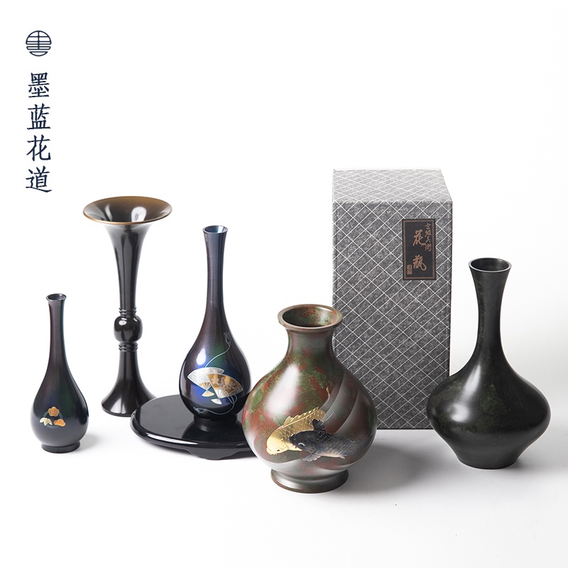 時代金工 古銅斑紫銅 古銅花瓶 D R4334