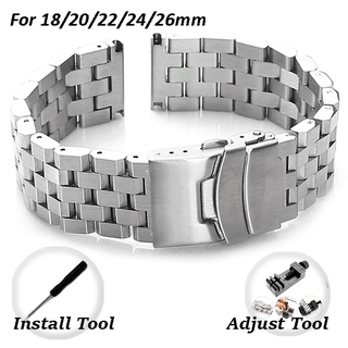 適用Amazfit手錶的通用鋼錶帶Galaxy Watch 3 Active 2華為不銹鋼錶帶18/20 22/24Mm