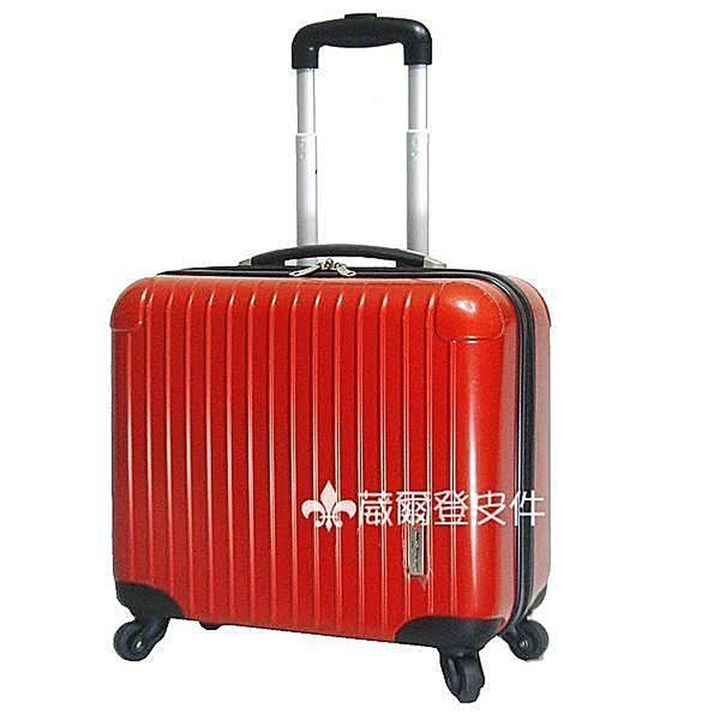 《葳爾登》 多功能多夾層17吋電腦拉桿行李箱超級輕硬殼旅行箱鏡面登機箱17吋8002紅色