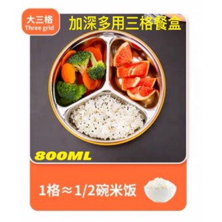 樣樣樂 臺灣現貨 加深多用途餐盒 304圓形便當盒 不銹鋼保鮮盒 不銹鋼便當盒 分隔飯盒圓形便當盒 密封快餐盒不銹鋼盤