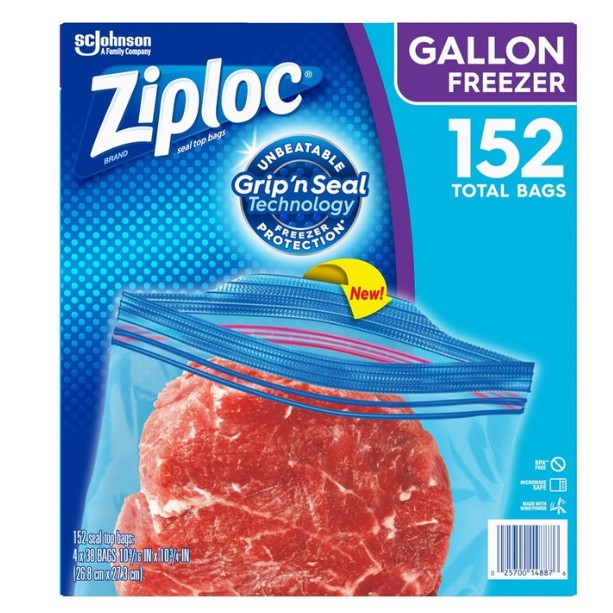 好市多代購--Ziploc 雙層夾鏈冷凍保鮮袋-大 152入