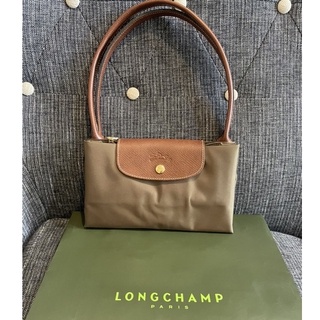 LONGCHAMP 可折疊長柄手提包水餃包（墨綠色）尼龍購物包(降價） Longchamp 免稅商店機場購入