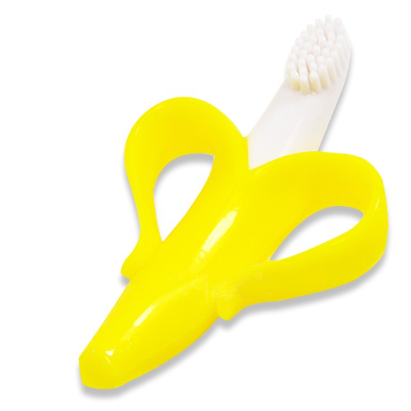 寶寶用品嬰兒訓練牙刷純矽膠香蕉造型不含bpa - 雪倫小舖