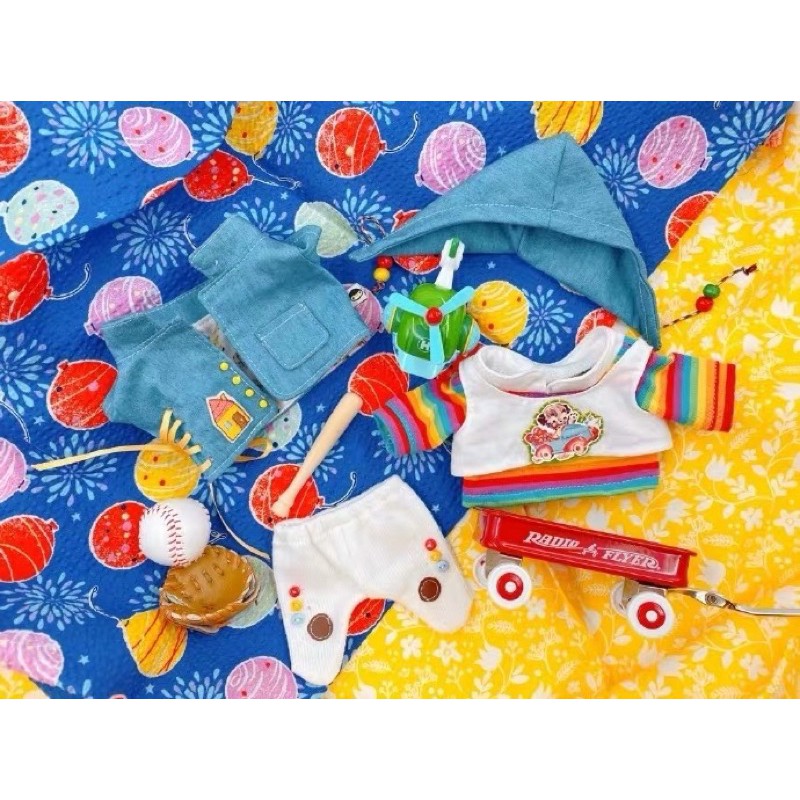 【現貨清倉】酥餅燦 日山鵝鵝 鵝鵝的衣櫃 娃衣 合作娃衣（20cm 彩虹小熊四件套）（玩偶 娃娃 棉花娃娃）