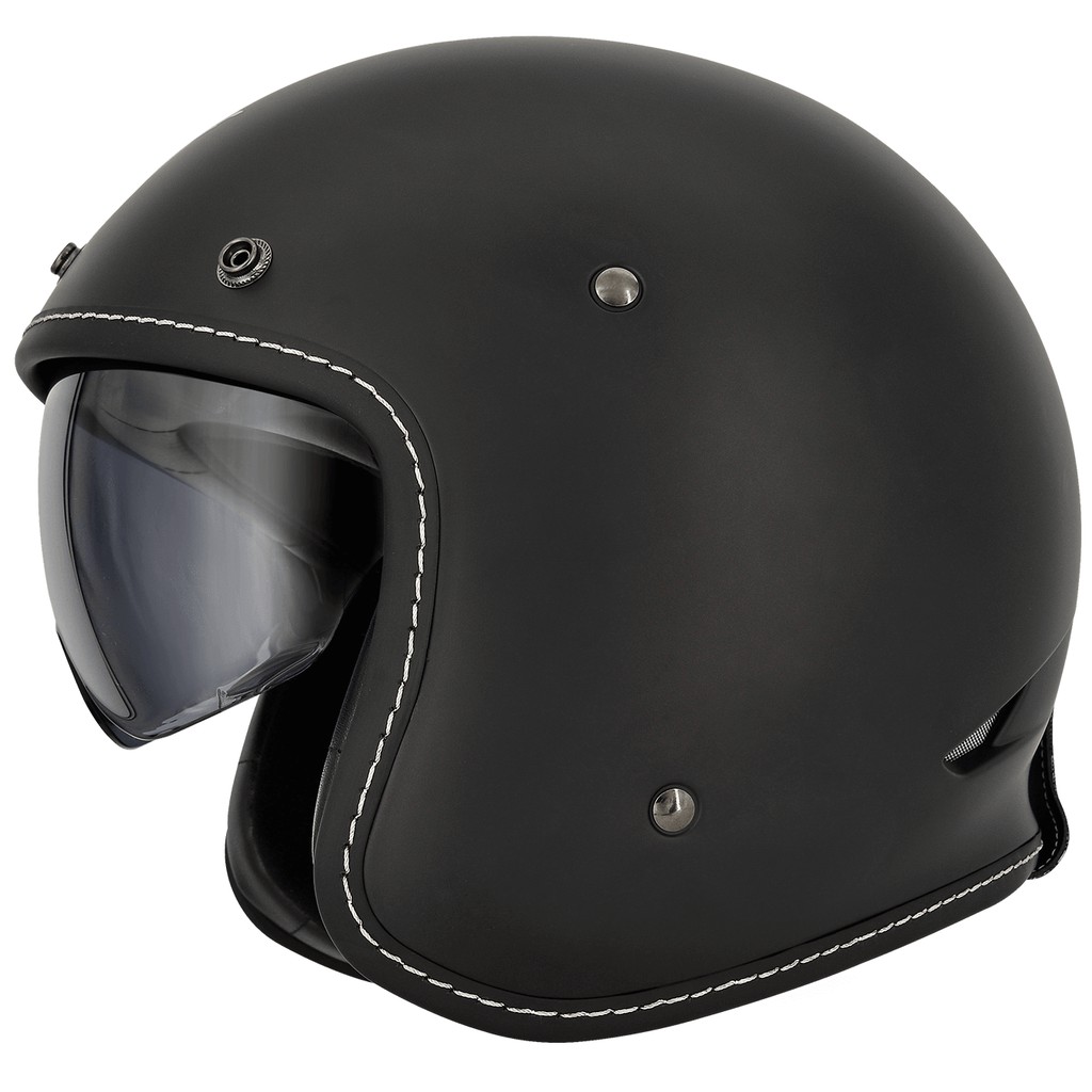 M2R MO-2 加大版 素色 消光黑 騎士 手工縫邊 復古帽 內墨片 安全帽