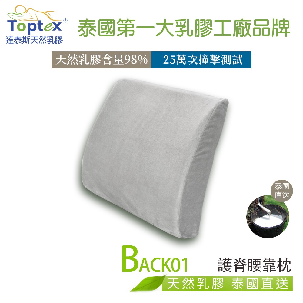 Toptex BACK01下背支撐乳膠腰靠_汽車腰靠_辦公室腰靠_辦公室紓壓_露營睡枕