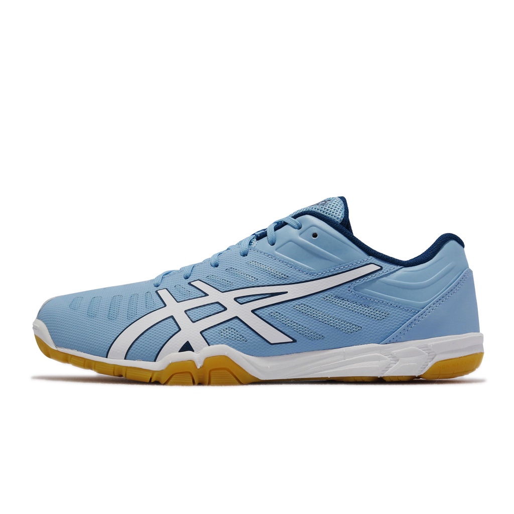 Asics 桌球鞋 Attack Excounter 2 藍 白 膠底 亞瑟士 男鞋 【ACS】 1073A002403
