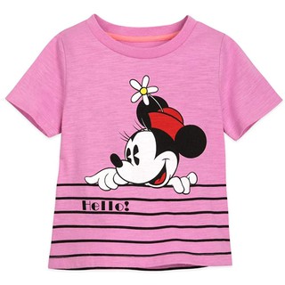 Disney 迪士尼 童裝 T恤 女童 短袖 短T-Shirt 圓領上衣 米奇米妮~D45621 (現貨)