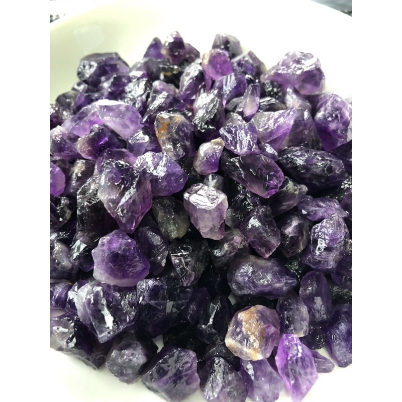 天然紫水晶原礦碎石100g（大顆粒）