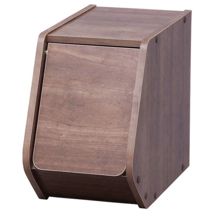 衝評價 🔜 限時大特價 隙縫櫃 20cm 堆疊櫃 日本IRIS木質可掀門堆疊櫃W20-深木色 大特價