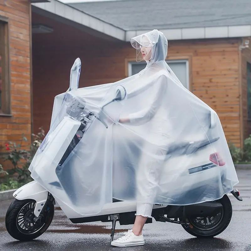 電動自行車雨衣男女款單雙人全身長款加大機車騎行透明雨披成人
