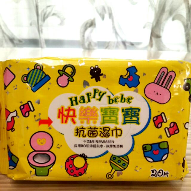 💧點水小舖💧 Happy bebe 抗菌濕紙巾4包