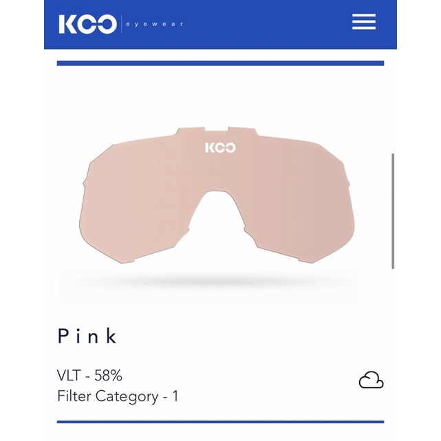Kask KOO Demos 太陽眼鏡替換鏡片（蔡司鏡片）- Rose Pink
