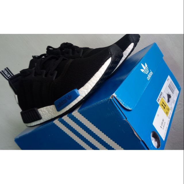 正品US11現貨ADIDAS ORIGINALS NMD R1 RUNNER 黑藍 S79162 東京藍