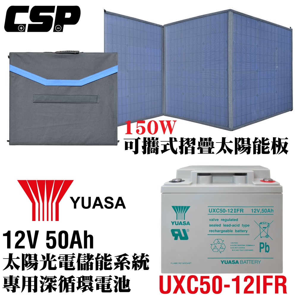 【CSP】太陽能儲電組 適用 露營車 長期在外工作者 跑船SP-150+UXC50-12IFR