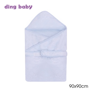 【ding baby】MIT臺灣製 寶寶抱袋雙層包巾包毯-藍小熊90*90cm K-LD90-1-禮盒裝/彌月禮適用