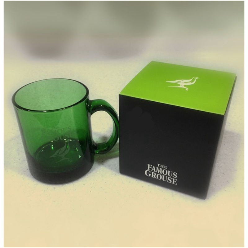 THE FAMOUS GROUSE 威雀 透明玻璃馬克杯 320ml (綠色)