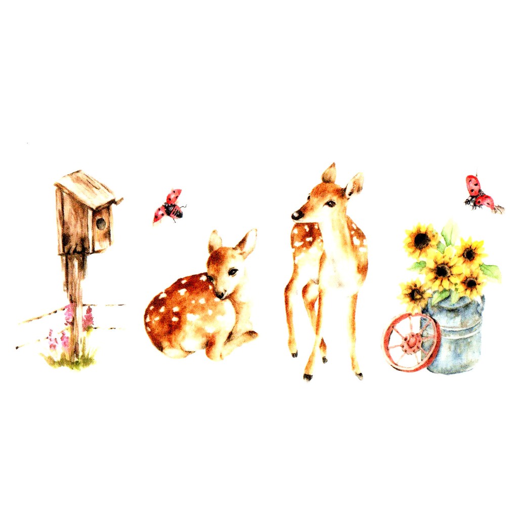 動物 Sonia S Illustration Life Deer 附離型紙 紙膠帶分裝 蝦皮購物