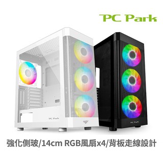 PC Park KTX ARGB電腦機殼電競機殼E-ATX/ATX/M-ATX/ITX附4顆ARGB風扇 現貨 廠商直送