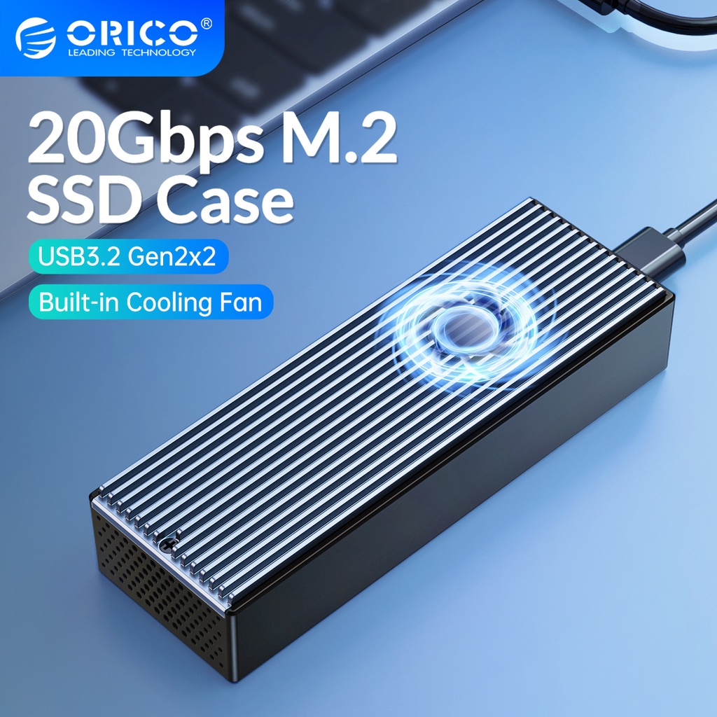 Orico M.2 NVME 20Gbps LSDT SSD 外殼帶內置冷卻風扇 Type-C M2 NVME SSD