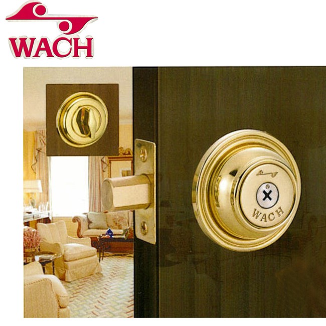 《WACH》花旗輔助鎖 W115補助鎖 門鎖 十字匙 純銅材質