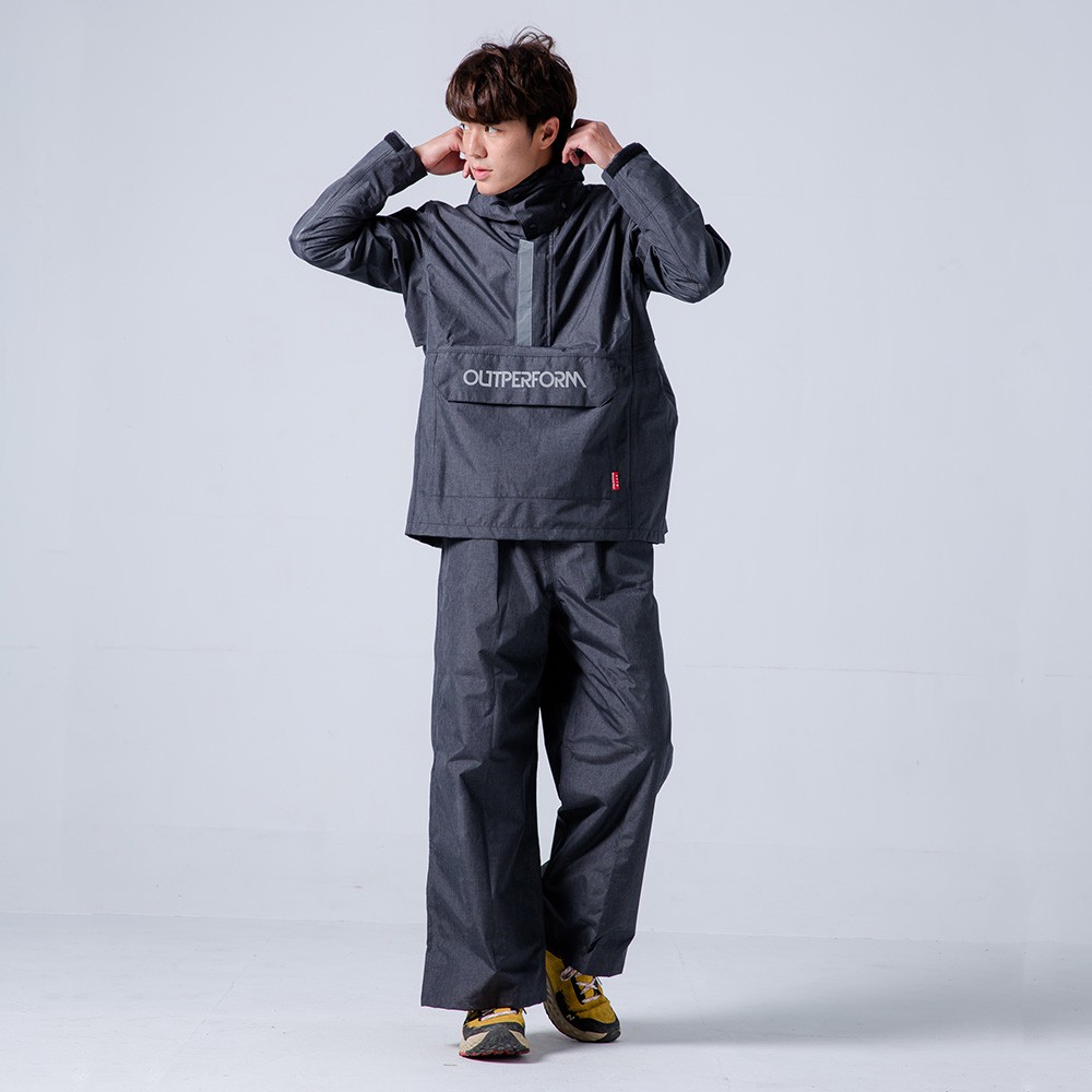 BrightDay 背MAX套頭式雨衣(搭配深灰寬褲) 深灰 背包兩件式 套頭式雨衣《比帽王》