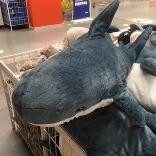 宜家IKEA 鯊魚抱枕公仔 大白鯊毛絨玩具 寶寶玩偶靠墊娃娃 布羅艾大鯊魚公仔 鯊魚寶寶抱枕生日禮物女生