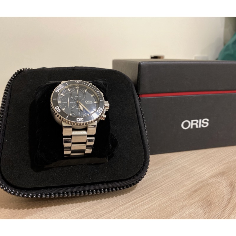 ORIS AQUIS 時間之海 三眼 潛水錶 鍊錶帶 500米 機械錶 pro diver