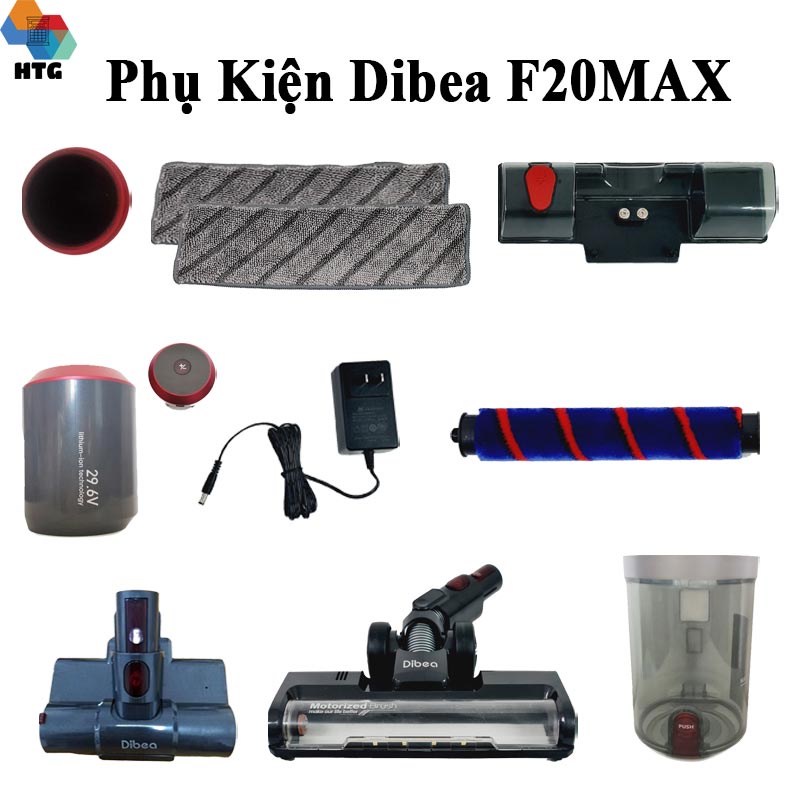配件 Dibea 吸塵器 F20max 更換,過濾器維修,集塵盒,滾筒,噴嘴,毛巾,散熱器