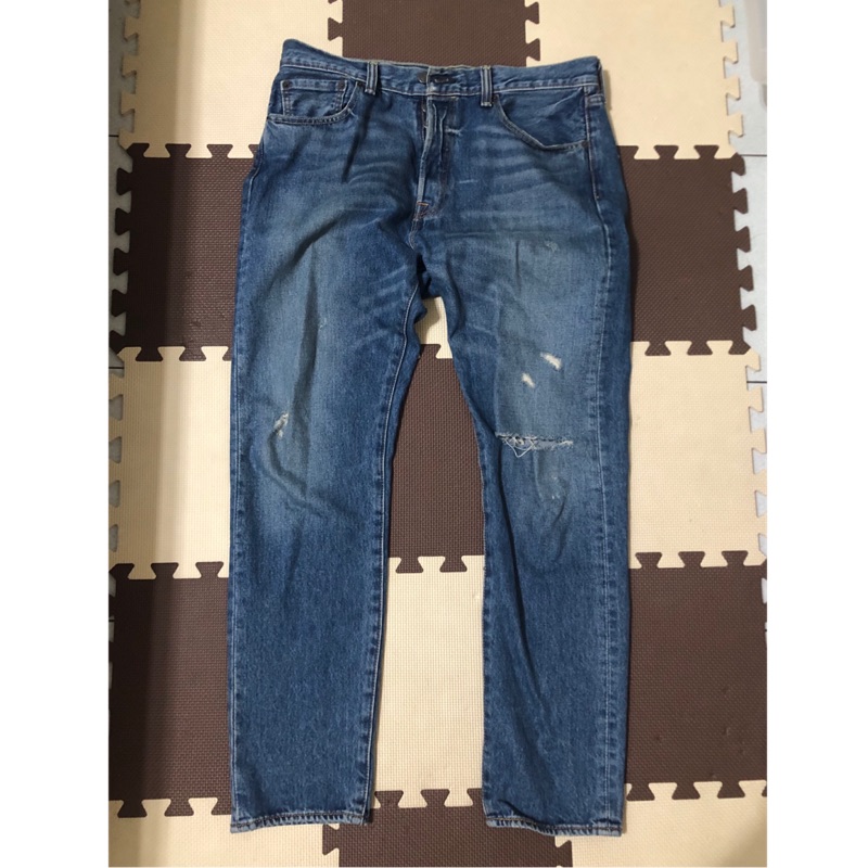 levi's 501ct 501 長褲 藍 水洗 破壞 w34