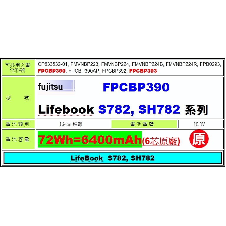 富士通fujitsu Fpcbp390 原廠電池s7 Sh7 Fmvnbp223 Fmvnbp224 蝦皮購物