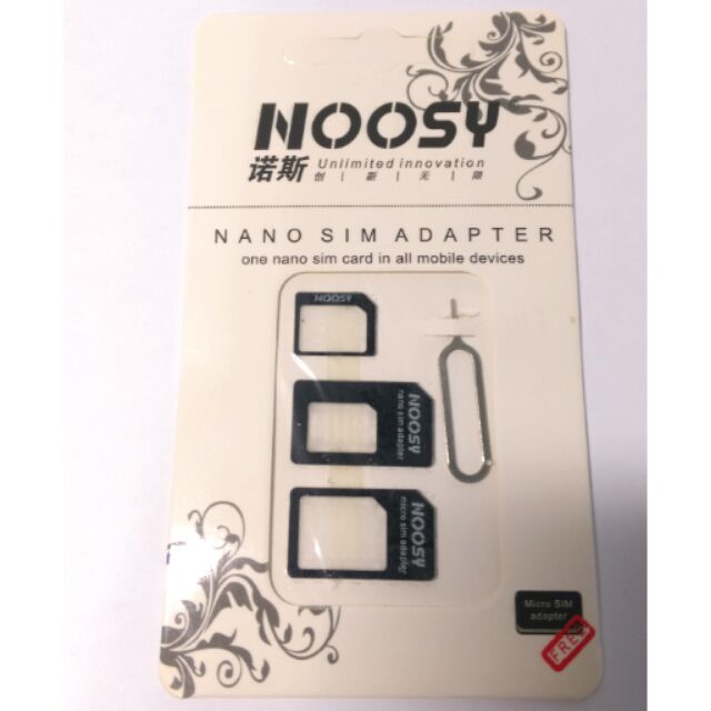 Noosy諾斯3合1 NANO MICRO STANDARD轉接卡套件/SIM卡轉接卡