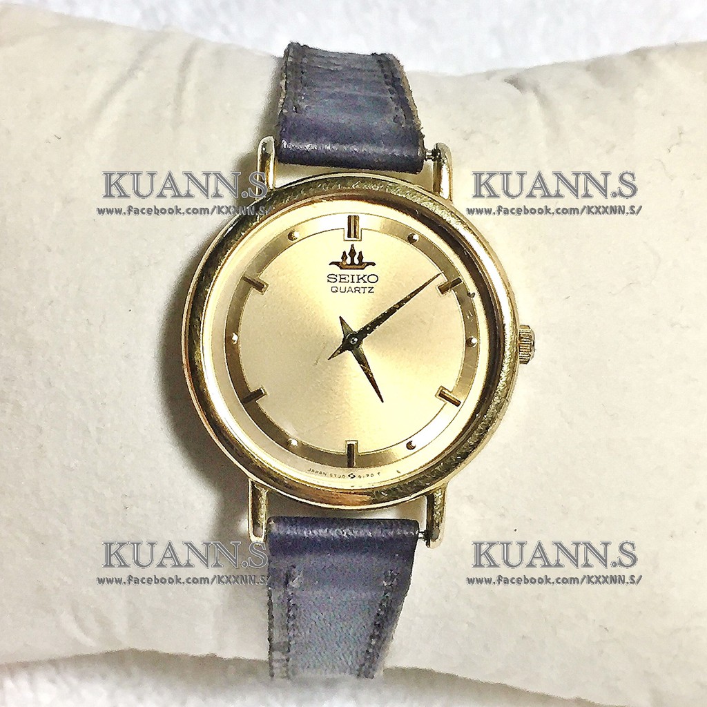 ::KUANN 於小飾::日本 SEIKO 精工 古典 暗金色 金錶 石英錶 | 古董錶 復古錶 大錶 圓錶