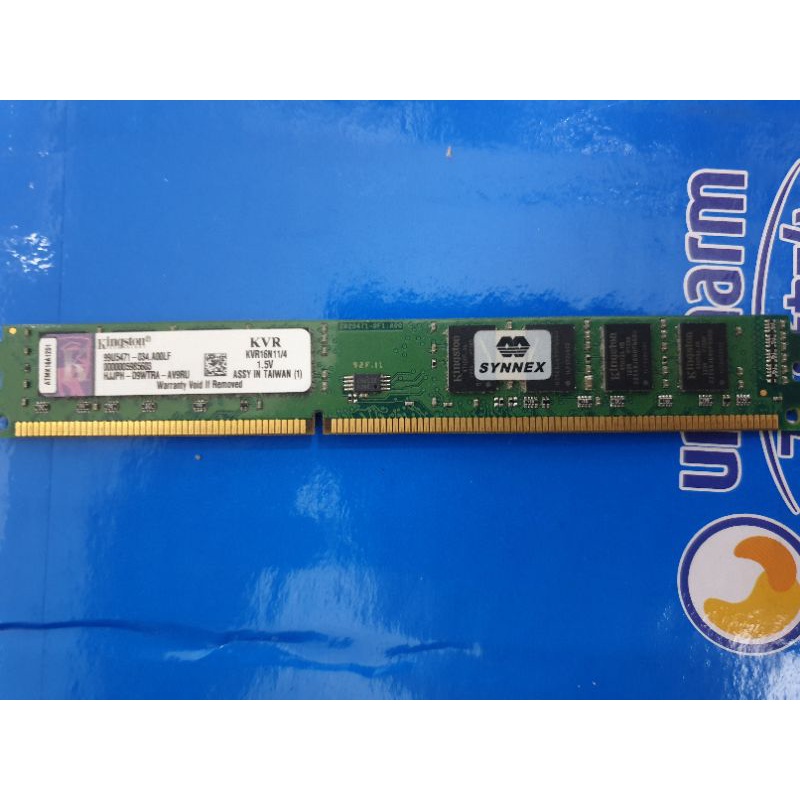 二手金士頓DDR3-1600 4G 桌機用 終生保固 電壓:1.5V   KVR16N11/4