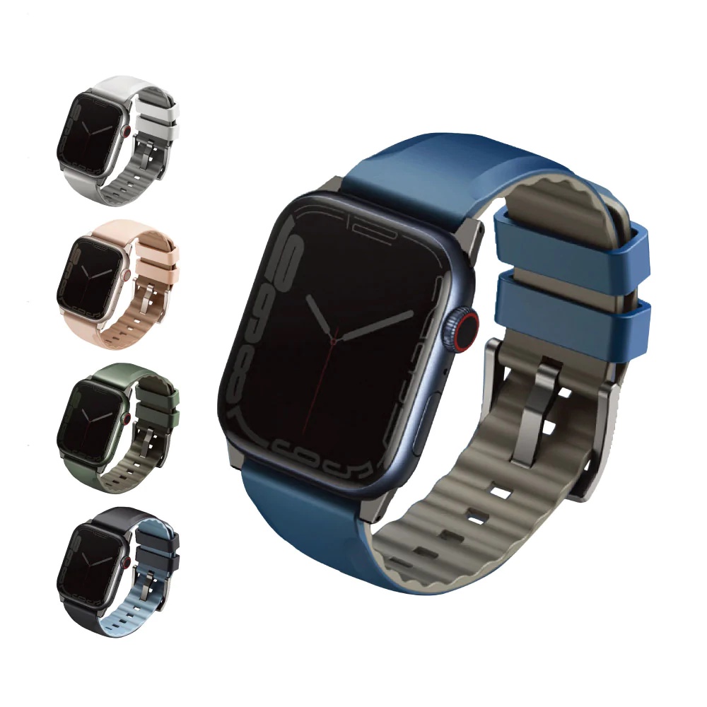 UNIQ Linus Apple Watch防水雙色錶帶 蘋果錶帶 矽膠錶帶 透氣錶帶