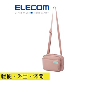 【日本ELECOM】 off toco帆布多能側揹包OF03 粉紅 輕旅行 休閒輕便