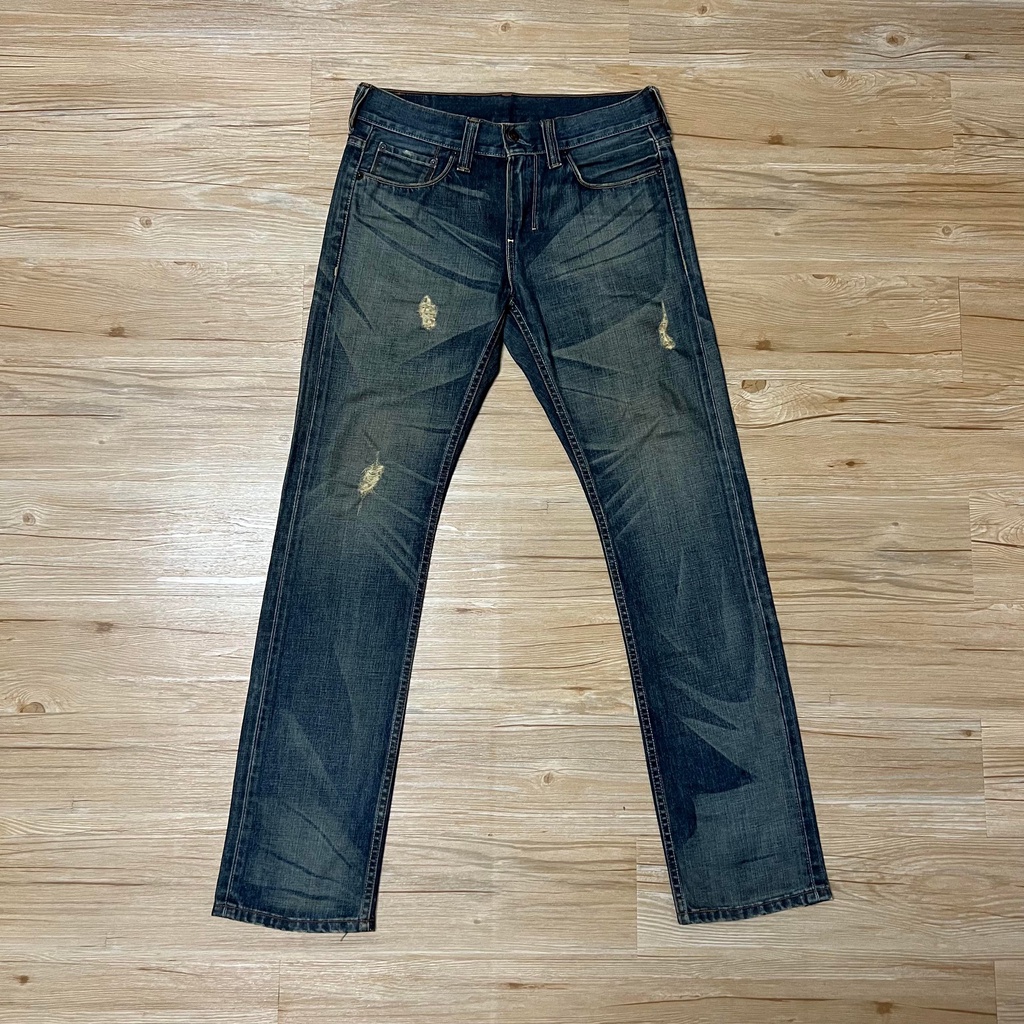 LEVIS Levi’s 522 深藍 中版 直筒 石洗 輕破壞 水洗 牛仔褲 W32L34