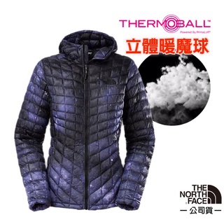 【美國 The North Face】女 PrimaLoft ThermoBall輕量暖魔球外套 /CUD4 石榴紫印花