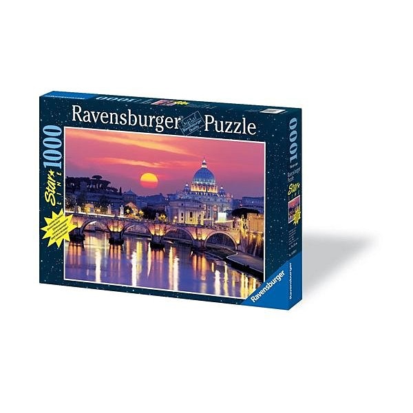 蝦拼圖現貨 夜光 拼圖 1000片德國 RAVENSBURGER 16093 風景 羅馬 Rome聖天使橋 聖彼得大教堂