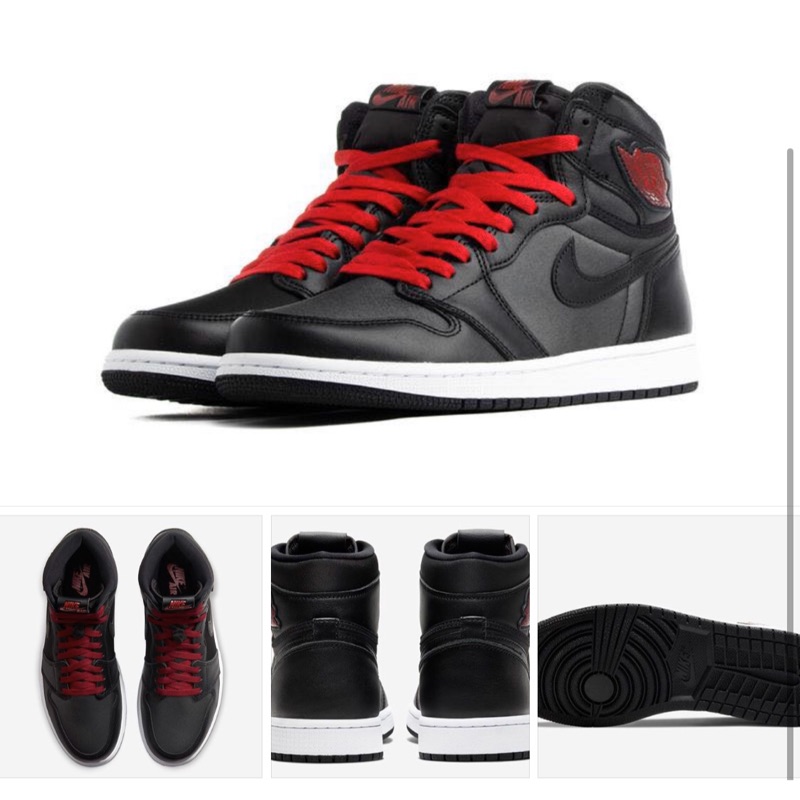 jordan 1 black red satin