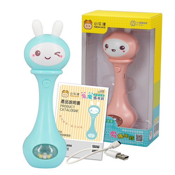 【小牛津】小帽T兔 兔兔搖搖鈴 安撫互動音樂知識搖鈴 玩具✪準媽媽婦嬰用品✪