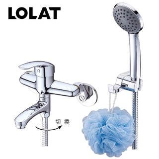 【LOLAT羅力】臺灣製 大流量淋浴蓮蓬頭 專利切換出水 日本進口陶瓷閥芯 省空間 鉻(SNN1465H)