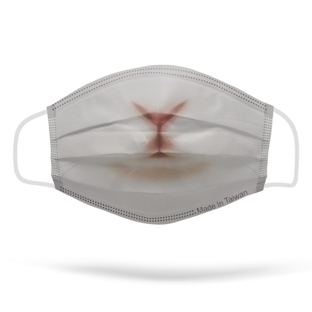 【  白兔造型|醫療口罩★】#MIT  #白兔造型口罩 醫療印花口罩 10入/包 #成人口罩 #單片衛生包