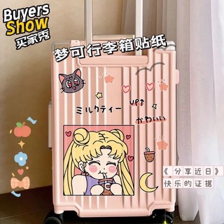 卡通貼紙 可愛貼紙 卡通可愛大張美少女行李箱貼紙房間墻壁冰箱拉桿箱旅行箱裝飾貼畫
