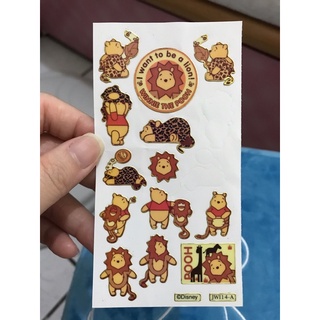迪士尼 小熊 維尼 Winnie the Pooh 豹 獅子 便裝 可愛 貼紙