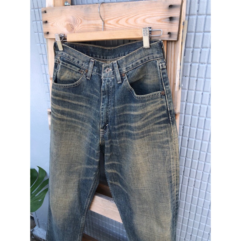 W30 日製 504 日本製 Levi’s 二手 牛仔褲 levis 二手牛仔褲 直筒 刷紋 直筒牛仔褲 原片標