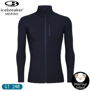 【Icebreaker 男 DESCENDER 刷毛保暖外套 GT240《深藍》】104853/羊毛外套/薄外/悠遊山水