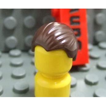 【積木2010】樂高 LEGO 深咖啡色 精梳 西裝 頭髮 / 哈利波特 跩哥馬份 頭髮 92081 (H-01)